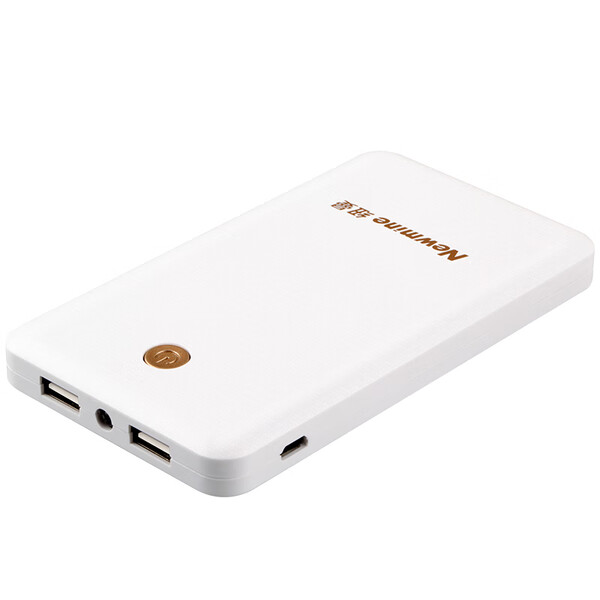 纽曼newmine6400毫安移动电源聚合物充电宝时尚轻薄方便携带双usb照明