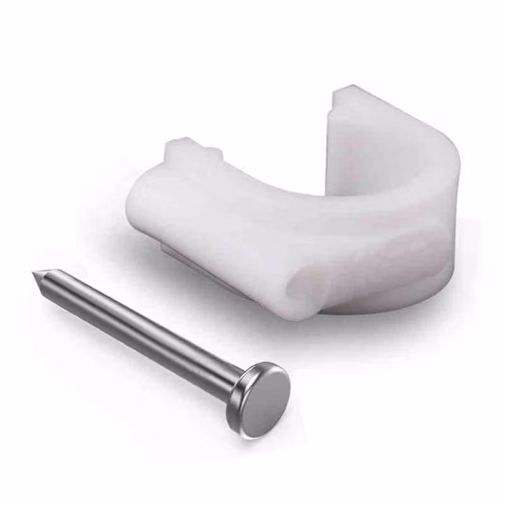 佰瑞特工程固定钉子网线钉固定钢钉线卡电线槽线卡子理线圆形固线卡固线 圆形单钉10