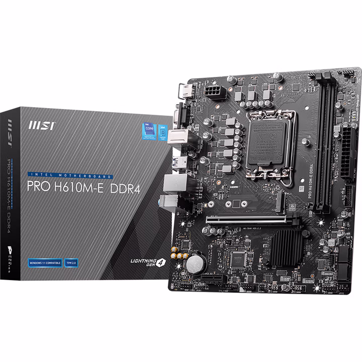 微星（MSI）PRO H610M-E DDR4电脑主板 支持CPU 12490F/13490F/13400F(INTEL H610/LGA 1700)