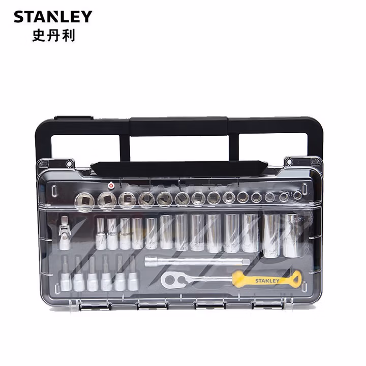 史丹利（STANLEY）36件10MM系列公制套筒托盘组套多功能中飞汽修工具套装