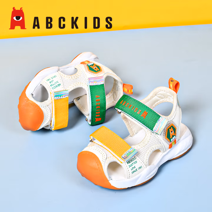 ABC KIDS童鞋男童鞋幼童夏季新品兒童涼鞋沙灘鞋女童涼鞋運動寶寶包頭涼鞋 杏色 28