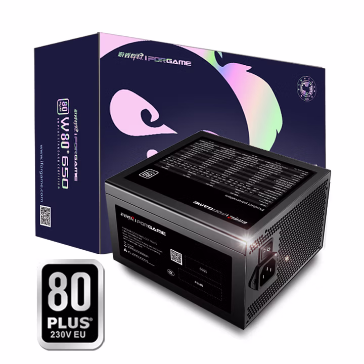 游戏悍将（IFORGAME）W80+650 额定650W台式电脑电源（80PLUS白牌认证/主动式PFC/压纹线）