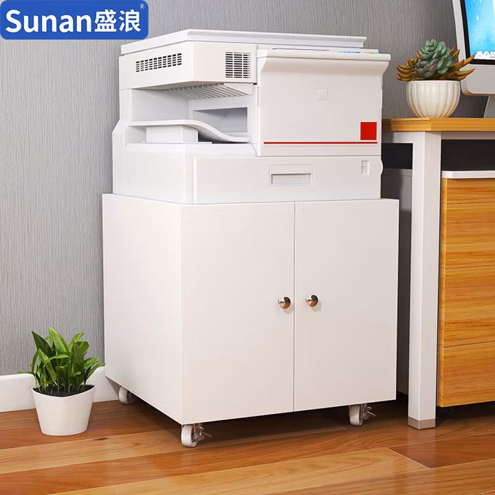 盛浪打印机柜办公矮柜桌下底柜白色高600*宽600*深600mm