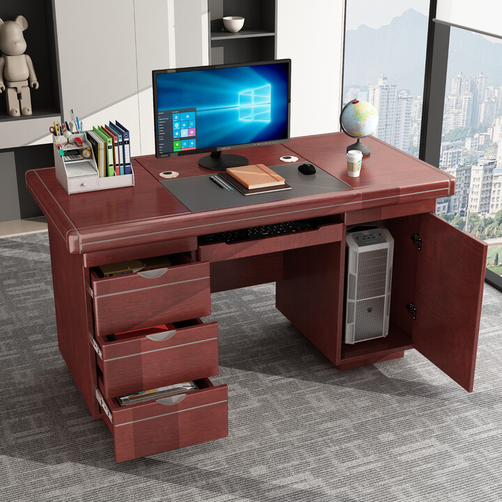信京 办公桌电脑桌办公室老板桌家用经典油