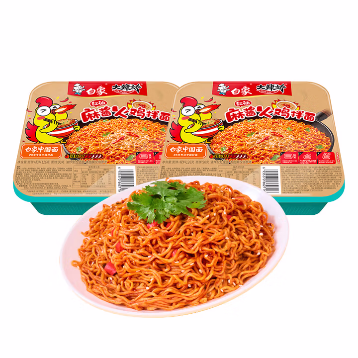 白象 方便面 拌面 大辣娇 红油麻酱火鸡拌面 126g*6盒 泡面拌面
