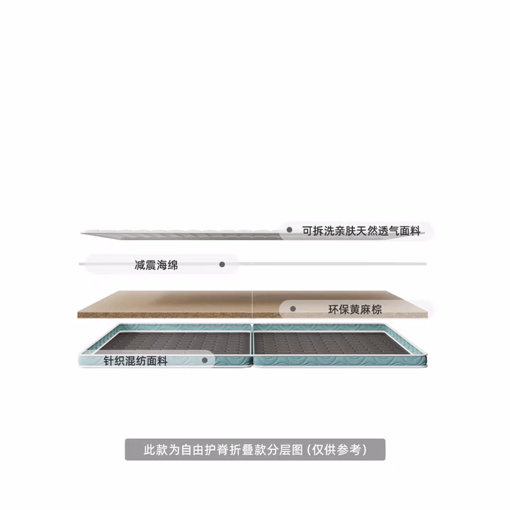 甜秘密（SweetNight）自由护脊 榻榻米床垫天然黄麻棕硬垫可拆洗折叠1.8*2米适中偏硬