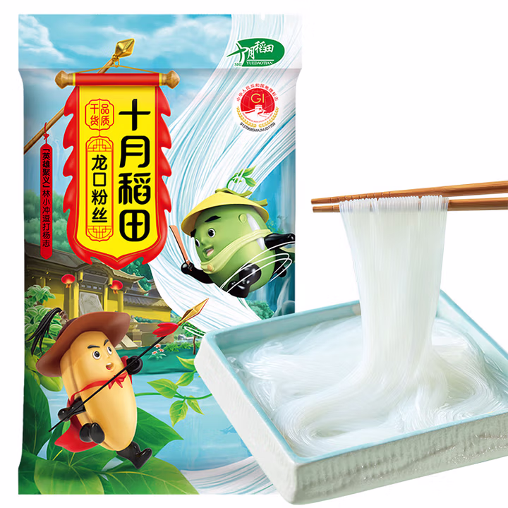 十月稻田龙口粉丝十月稻田龙口粉丝500g 豌豆 绿豆粉丝 水晶粉条 火锅食材 凉