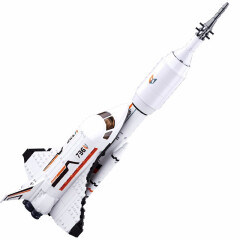 快乐小鲁班火箭拼装积木太空星际航天土星远征飞船模型玩具6岁男孩生日礼物 长征火箭+航天飞机合体