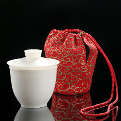 贰号（ERHAO）许瑞卿明皿手工德化白瓷盖碗旅行茶具一盖碗三杯便携套装