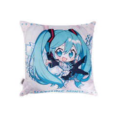 萌羽（moeyu）初音未来 16周年Q版双面印花抱枕水晶柔面料   靠枕 16周年   抱枕 45cm*45cm