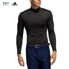 阿迪达斯 （adidas） 高尔夫长袖T恤球衣男装紧身衣打底POLO衫 FS7033 黑色 L