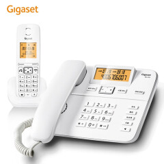 集怡嘉(Gigaset)无绳电话机 无线座机 子母机 办公家用来电显示全中文免提 原西门子DL310一拖一套装(白)