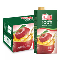 汇源果汁 苹果汁饮料100%1L*12盒  饮料整箱
