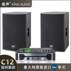 皇声音响（HUANG SHENG）皇声KingAudio/ C12进口音箱一拖二20-80平米高端别墅KTV音响套装 黑色