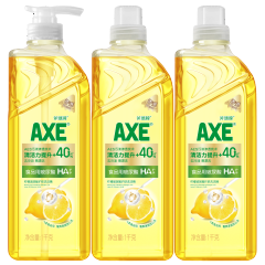 斧头牌（AXE）柠檬玻尿酸护肤洗洁精1kg*3瓶家庭装 果蔬奶瓶安心洗清洁力+40%