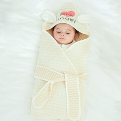 威尔贝鲁(WELLBER)婴儿包被新生儿抱被毯宝宝包巾棉柔防惊跳四季四季空气层卡通造型盖毯天使80*80cm