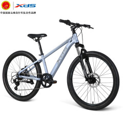喜德盛（xds）青少年自行车小王子X6铝合金内走线 机械碟刹 浅灰蓝 24寸轮径