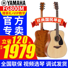 雅马哈（YAMAHA）FG800单板民谣吉他初学入门电箱男女学生木吉他 FG800M单板 41英寸哑光原木色