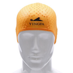 英发（YINGFA） 硅胶滴水泳帽 大容量长发泳帽 舒适不勒头男女通用泳帽 07橙色