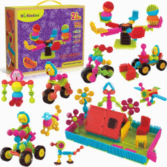 纽奇62件套以色列感统积木儿童积木硬胶质拼插玩具创意百变积木盒装