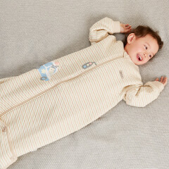 威尔贝鲁（WELLBER）婴儿睡袋 宝宝可调节空气层儿童信封可脱袖防踢被子  警车款120cm
