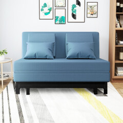 欧莱特曼（oulaiteman）科技布沙发床双人办公室午休沙发两用小户型可折叠多功能沙发椅 湖蓝色 宽68cm
