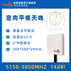 wifi定向天线2.4G/5.8G高增益双频双极化室外AP基站网桥平板工业天线无人机无线图数信号传输 5.8G 14dBi NK母头