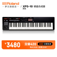 罗兰（Roland）XPS-10合成器 61键紧凑便携电子合成器现场演出便携MIDI编曲键盘 XPS-10 黑色