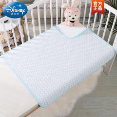 迪士尼婴儿隔尿垫防水垫布床上婴儿隔尿垫纯棉透气防水可洗宝宝儿童1.8大号彩棉隔尿床垫防漏垫 70*90蓝色一个 0x0cm