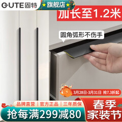 固特（GUTE）拉手柜门隐形衣柜门拉手加长1米2嵌入式抽屉暗拉手橱柜平把手家具 孔距64mm总长（80）