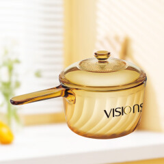 康宁（VISIONS）1.5L晶炫单柄奶锅琥珀色耐热玻璃汤锅炖锅明火可用VSP-15-TR-E/KZ