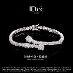 IDee  CREATIVE IDER FOR YOU法国IDee天使之泪闪钻手链女轻奢潮牌高级感简约时尚气质饰品礼物 链长约17cm 中间宽1.4*5.5cm