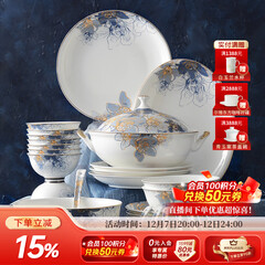 华光国瓷 碗碟套装 骨瓷餐具碗盘碟 欧式家用陶瓷餐具 梦幻卡布里 梦幻卡布里 32头