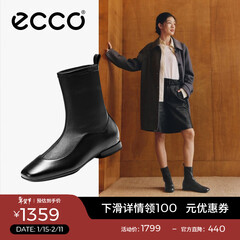爱步（ECCO）靴子女 时尚潮流百搭经典平底羊皮轻奢女靴 舞悦244403 黑色24440351052 37