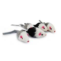 田田猫宠物猫玩具逼真小老鼠猫玩具耗子剪毛老鼠5只装