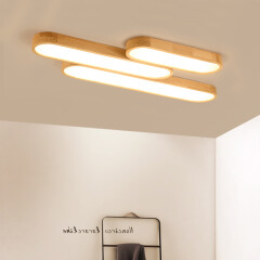 喜尚嘉喜（xishangjiaxi） 北欧客厅吸顶灯长方形实木led拼图卧室书房餐厅灯创意吸顶灯具 65*20cm/20W白光