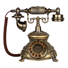 金顺迪好运来 仿古电话机复古老式家用座机 无线插卡移动联通电信固话座机 古铜色按键(插电信卡)