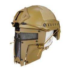 无贼WZJP全脸防护面罩战士铁面具斯巴达面具挂FAST战术盔外挂 轻量化FAST头盔泥色+泥色面具