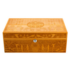 LUBINSKI鲁宾斯基 雪茄盒 进口雪松木大容量手工雕纹醇化雪茄保湿盒 原木雕纹
