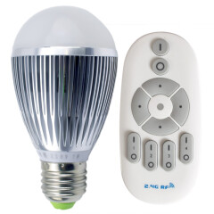 倍靓照明2.4G智能WIFI无线遥控LED灯泡可调光调色温 带小夜灯功能 7W E27螺口 遥控器套装 一只装