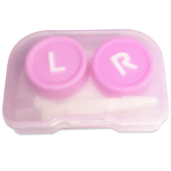 洁达 隐形眼镜盒伴侣盒双联盒护理盒 纯色 B-569 粉色