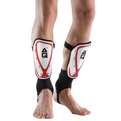 AQ 美国足球护腿板运动护板插板 儿童护小腿板足球 护具61682 S63682(白色有绑带+护踝) L 身高(160-180cm)