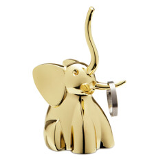 加拿大Umbra欧式创意可爱动物戒指架戒指托首饰收纳架桌面摆件生日礼物首饰盒 金色大象