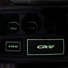 善劲 东本CRV防滑垫门槽垫 水杯垫储物盒垫 12-16款本田CRV改装专用门槽垫 门槽垫--夜光白 15-16款新CRV----经典版勿选