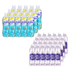 水动乐柠檬味600mlX15瓶+纯悦饮用水550mlX24瓶