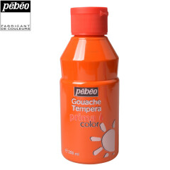 法国贝碧欧Pebeo 儿童水粉颜料 可水洗颜料 单支装250ml 亮橙