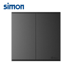 西蒙(SIMON)开关插座 二开单控开关面板 86型暗装 E6系列双开单控开关 荧光灰色 721021-61
