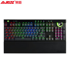 黑爵（AJAZZ）AK45光魔合金机械键盘 RGB背光 双模旋钮 磁吸手托 游戏 办公 电脑 吃鸡键盘 黑色茶轴