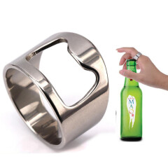 沃雨轩新款男士钛钢开瓶器戒指指环不锈钢开啤酒戒指男YWZJ5843 钢色 10号