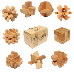 乐智由我学生益智玩具孔明锁鲁班锁木制益智解